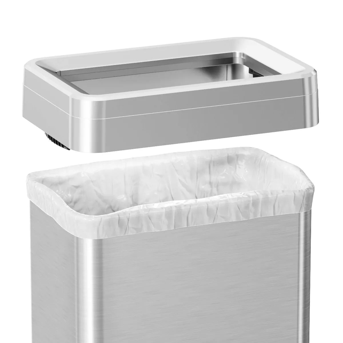 Rectangular Trash Can with Mobility Features and Dual Odor Control Filters