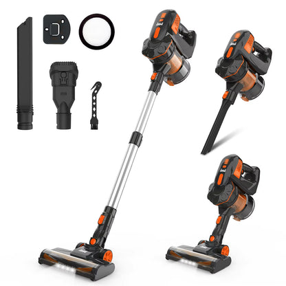Cordless Vacuum Cleaner, 20Kpa Stick Vacuum up to 40Min Runtime, 6-In-1 Cordless Stick Vacuum for Household Cleaning