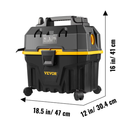 Succebuy 15L Portable Wet and Dry Vacuum Cleaner with 1200W Power for Car and Home Use