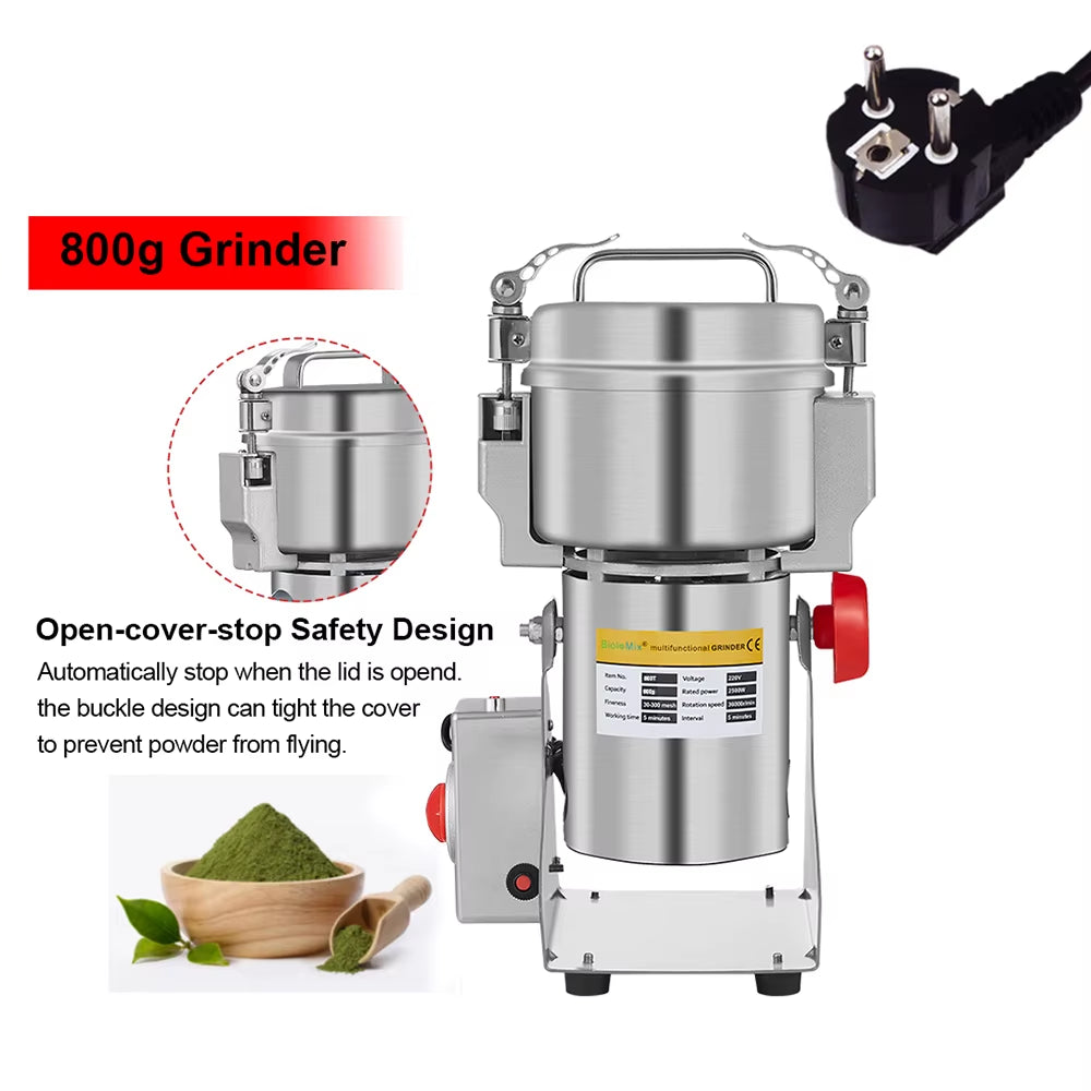 Dry Food Grinder Mill 800G 700G - Grain Spice Herb Cereal Coffee Grinder Gristmill for Flour Powder Crushing