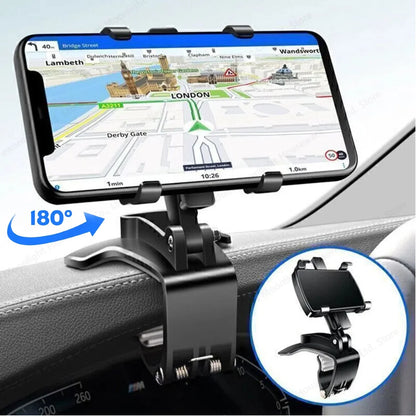 360-Degree Rotating Universal Car Phone Holder Stand for Dashboard - Compatible with iPhone, Samsung, Xiaomi, and Huawei