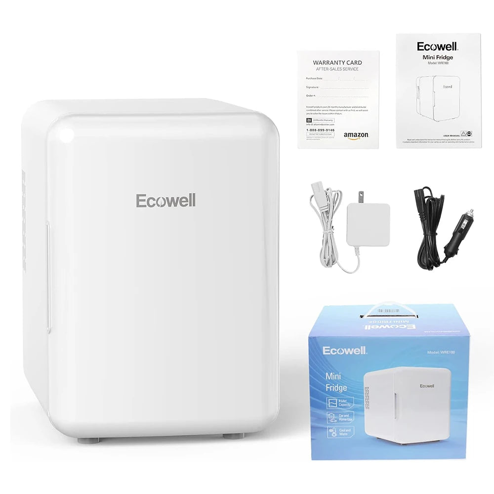 Mini Fridge for Bedroom 4L/6 Can Skincare Fridge AC/DC Portable Compact Small Refrigerator for Office Dorm Car Desk for Skin Care Makeup Cosmetic