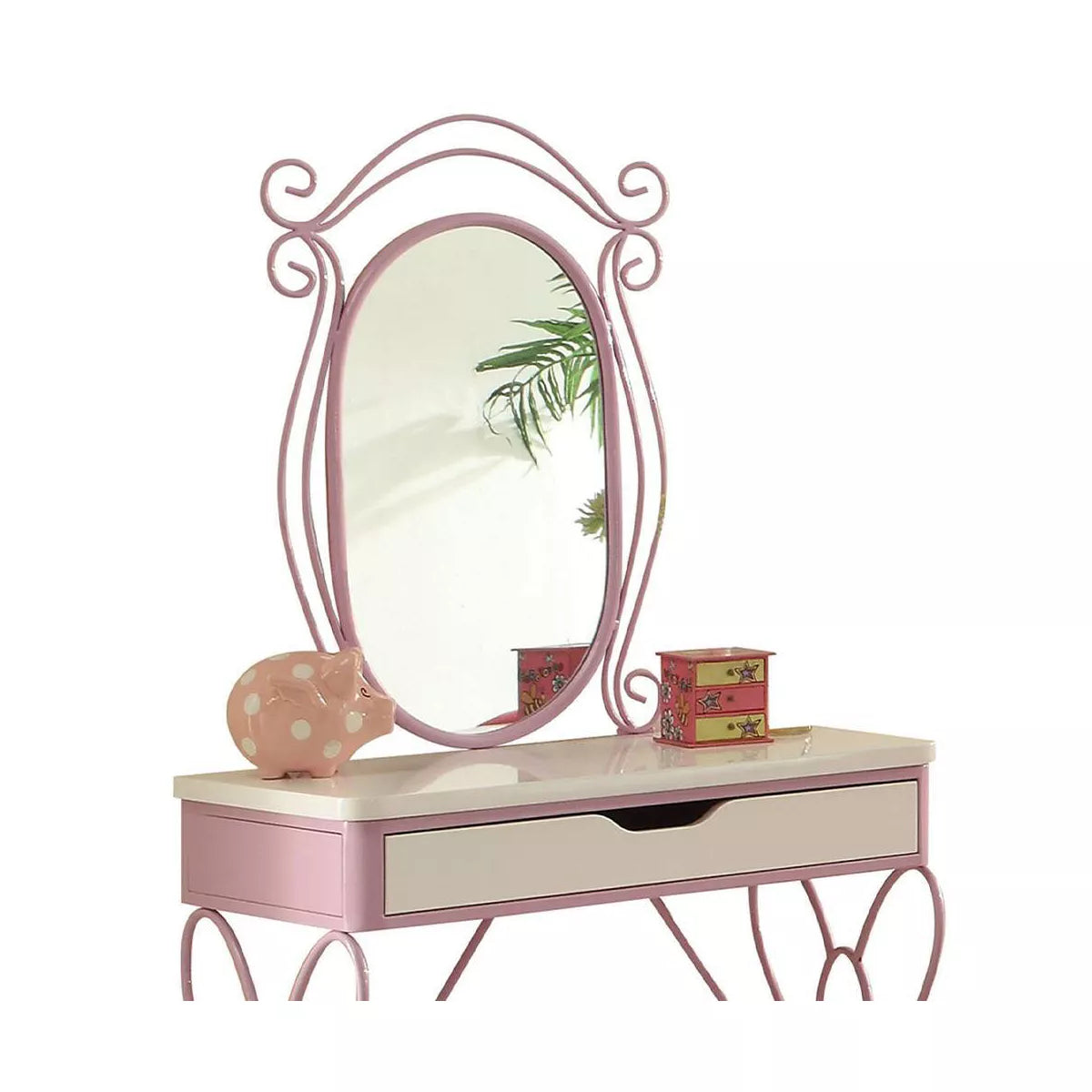 Vanity Set White Purple - Butterfly-Shaped Desk with Stool & Storage Drawer
