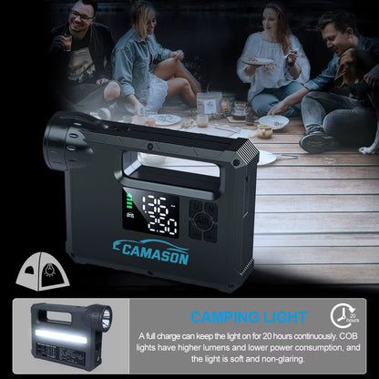 5 in 1 Car Jump Starter with Air Compressor Portable Flashlight Starting Device Power Bank Battery Automotive Booster Start