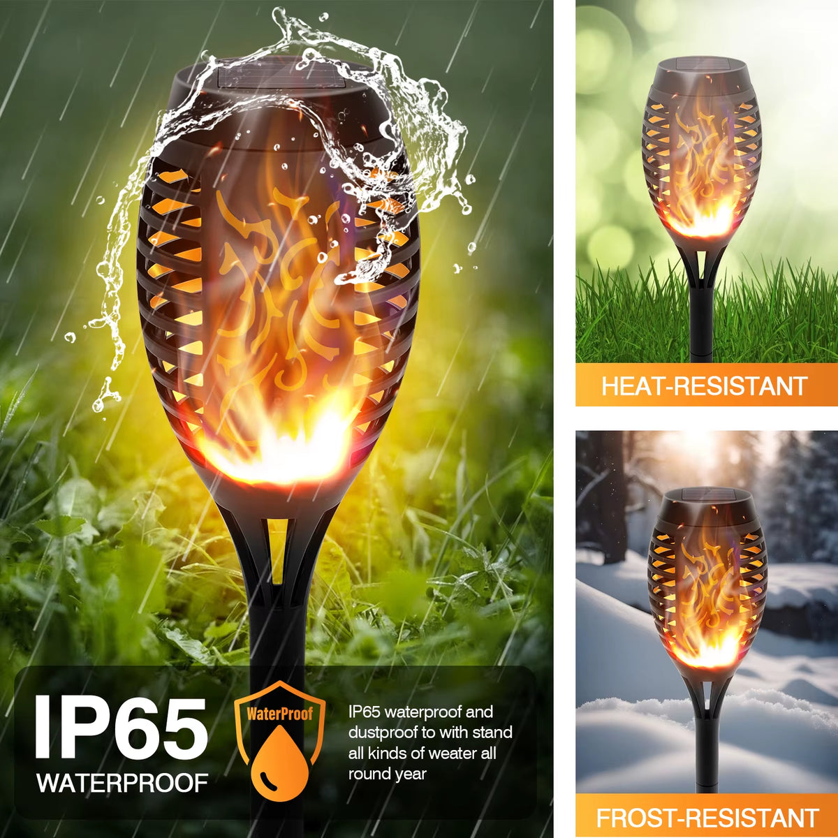 Solar Lights Outdoor LED 4/6/812Pcs Solar Torch Lights with Flickering Flame Waterproof Garden Decoration Lawn Path Yard Patio