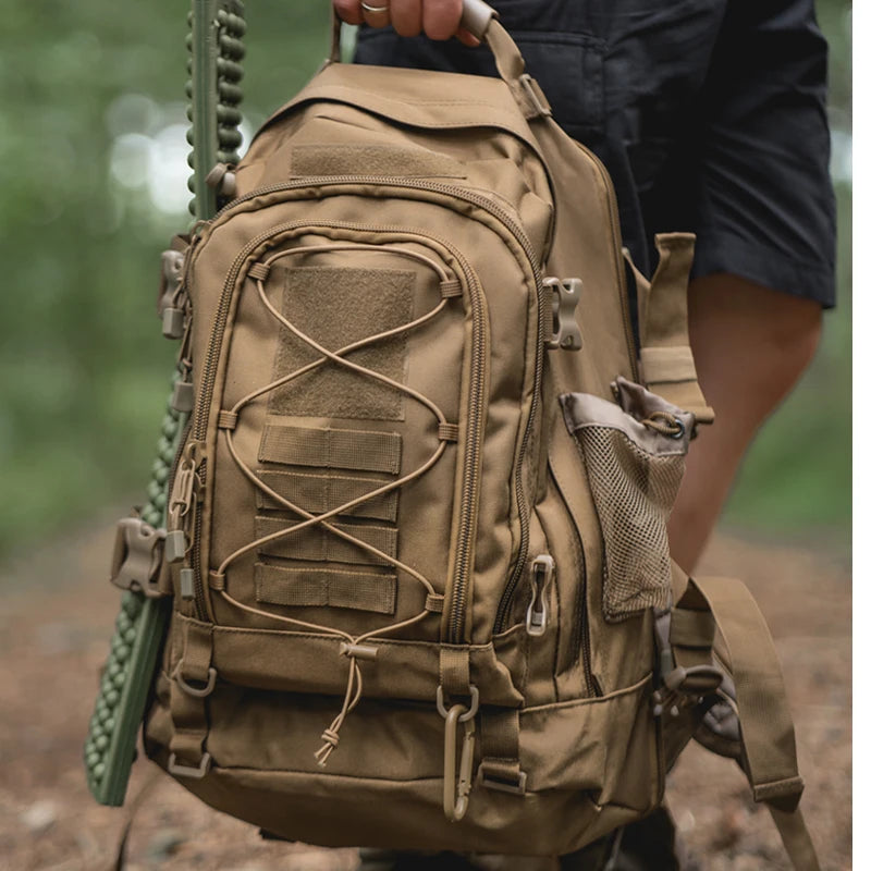 LQARMY 65L Tactical Outdoor Backpack for Men - Large Capacity Military-Grade Rucksack for Hiking, Camping, and Travel