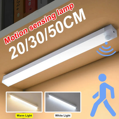 Wireless LED Motion Sensor Night Light - Rechargeable Type C Cabinet and Wardrobe Lamp for Staircase and Kitchen Backlighting