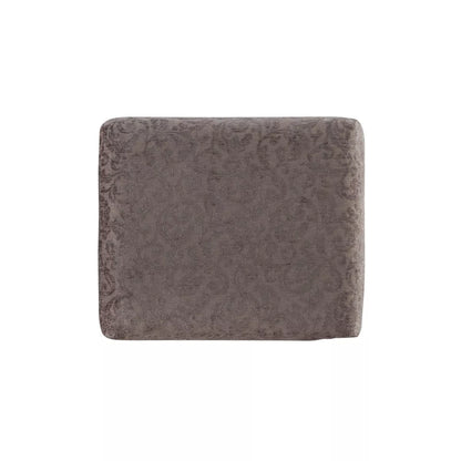 Harper Glam Flip-Up Mirror Wood Vanity and Gray Upholstered Stool Mirror and Silver
