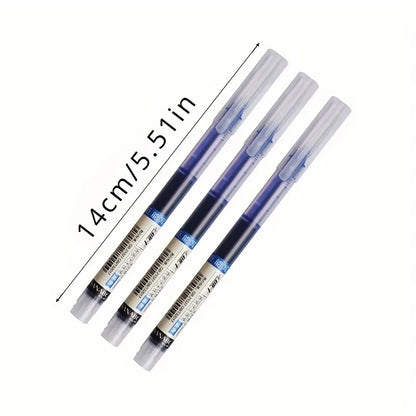 24 Pcs Straight Liquid Ball Pen Quick Drying Test Signature Gel Pen 0.5Mm Black Blue Ink School Office Ball Pen