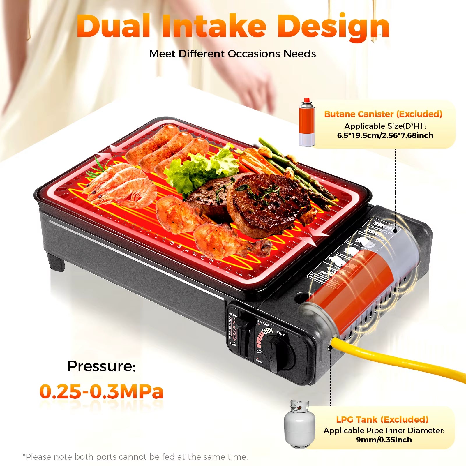 Portable Camping Grill Gas Stove Butane Gas Stove for Camping, Traveling, Trekking 0.25-0.3Mpa 41.5*28*11Cm