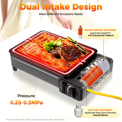 Portable Camping Grill Gas Stove Butane Gas Stove for Camping, Traveling, Trekking 0.25-0.3Mpa 41.5*28*11Cm