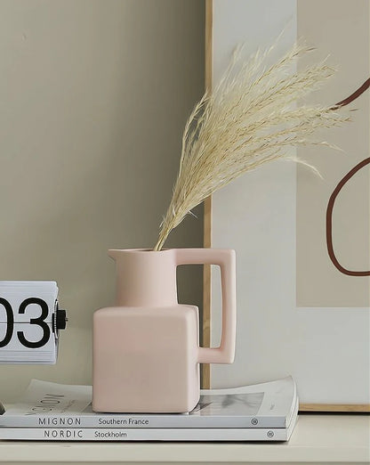 Handmade Ceramic Jug Pitcher Vase - Modern and Unique Decorative Centerpiece Vase