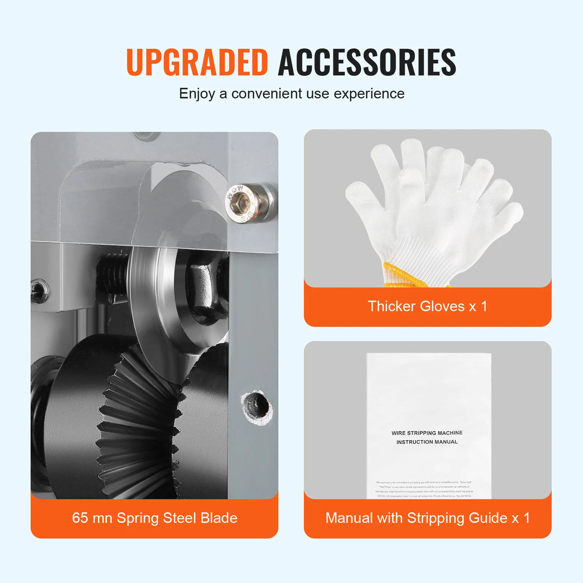 Succebuy Electric Wire Stripping Machine - 1.5-25mm Cable Stripper, 180W, 60Ft/Min, 3 Feeding Holes for Scrap Copper Recycling