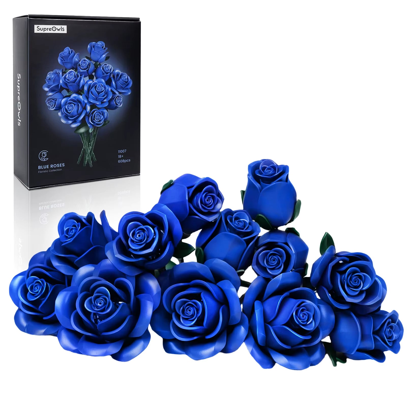 Roses Bouquet Building Blocks Set Artificial Flowers Home Decor Wedding Floral Bricks Toys Christmas Valentines Gift for Adults