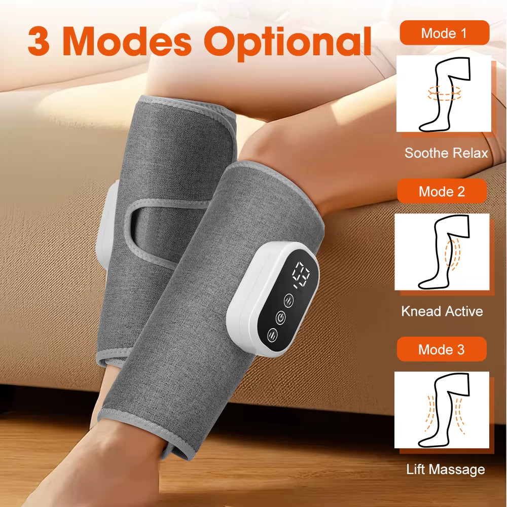 360° Wireless Air Pressure Calf Massager with Three Compression Modes for Muscle Relaxation and Fatigue Relief