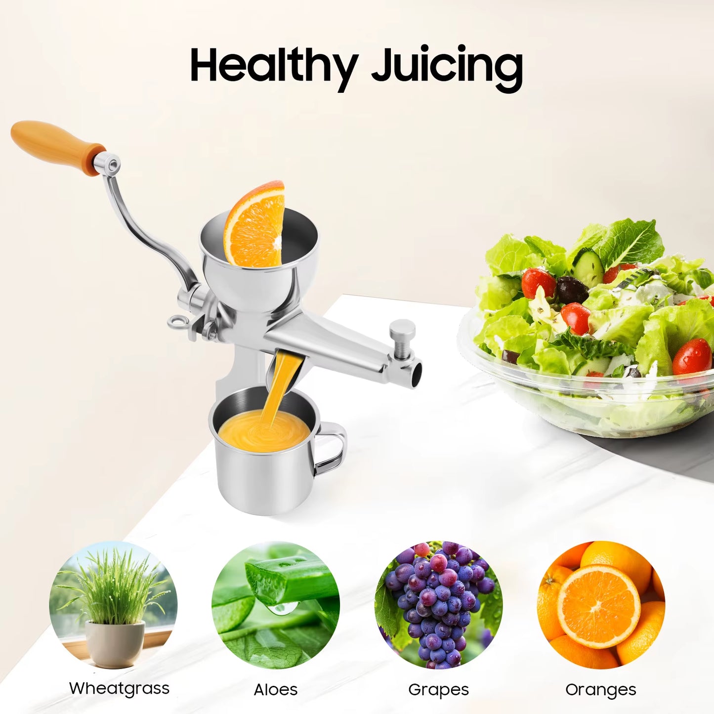 Manual Fruit Vegetable Squeezer, Hand Squeezer Press Machine, Desktop Wheat Seedling Juicer for Juicing Wheatgrass, Vegetables