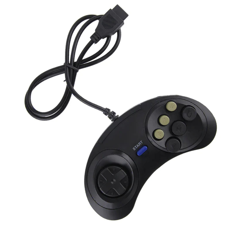 2X 6 Button Game Pad Controller for SEGA Genesis Black Old School Classic New