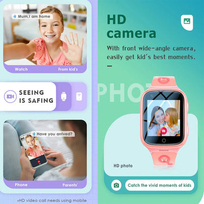 KGG 4G Smart Watch Kids GPS Wifi 1000Mah Video Call Tracker Location SOS Call Back Monitor Phone Watch Smartwatch Children Gifts