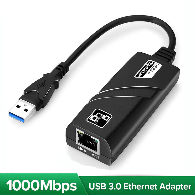 USB 3.0 Gigabit Ethernet LAN RJ45 1000Mbps Network Adapter for Windows PC Mac