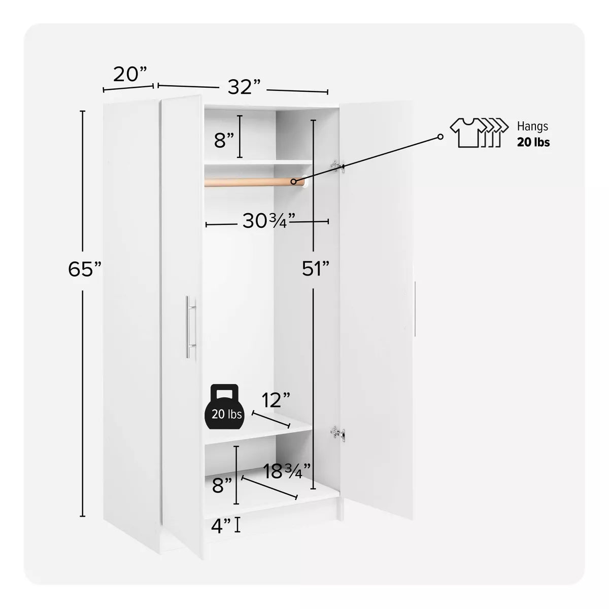 32-Inch Elite Wardrobe Cabinet 