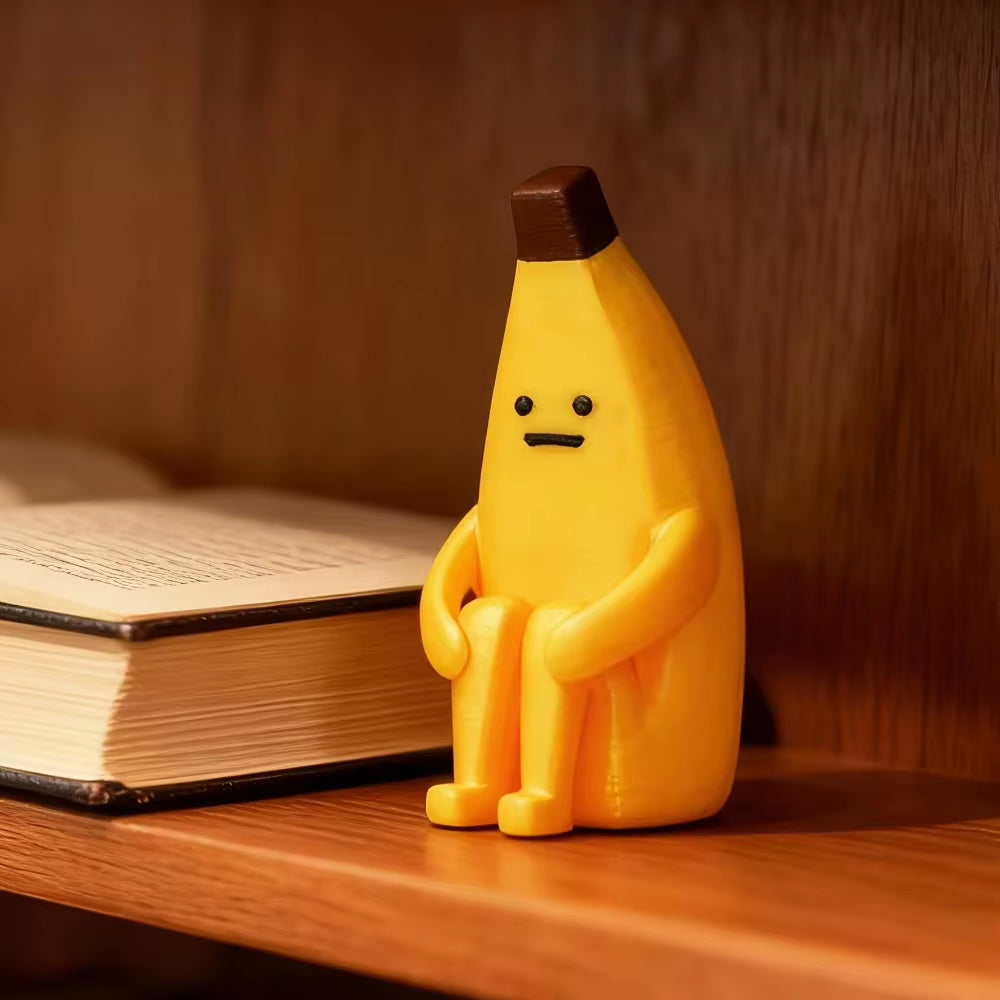 3D Anxious Banana Figurines – Durable Decorative Accessories for Home, Office, and Vehicle, Available in Sets of 1, 2, or 3 Pieces