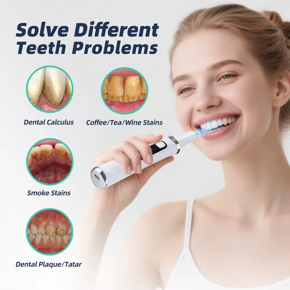 Ultrasonic Dental Scaler with LED Light - 5 Modes Tartar Removal Tool for Home Oral Care