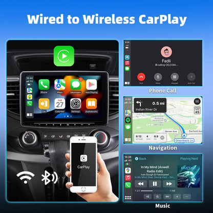 2In1 Wireless Carplay Dongle Wireless Android Auto Adapter AI Smart Box for Car with Wired Carplay Car Intelligent Systems