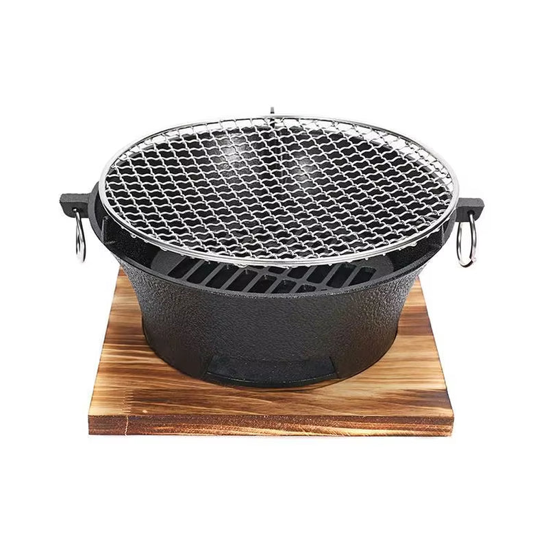 Zoe Cast Iron Outdoor Charcoal and Alcohol Stove for Barbecue, Family Picnics, and Camping - Ideal for Water and Tea Boiling