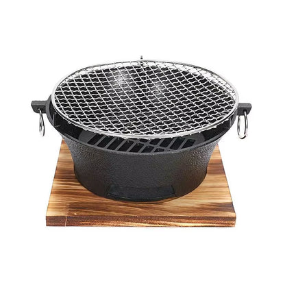 Zoe Cast Iron Outdoor Charcoal and Alcohol Stove for Barbecue, Family Picnics, and Camping - Ideal for Water and Tea Boiling