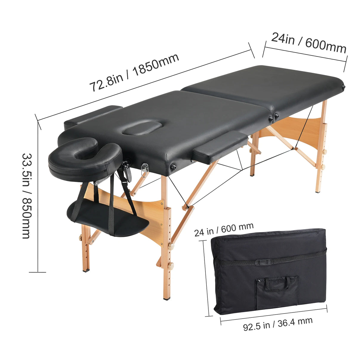 Portable Folding Massage Table - Lightweight Adjustable Salon Bed for Spa Therapy and Home Use