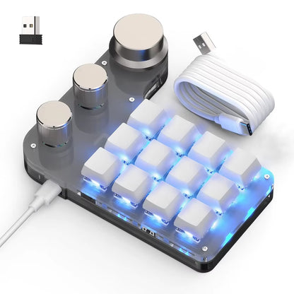 RGB Mechanical Keyboard with Custom Macro Programming PS Gaming Bluetooth Keypad Hotswap for Tablet Keyboard for MX Switch