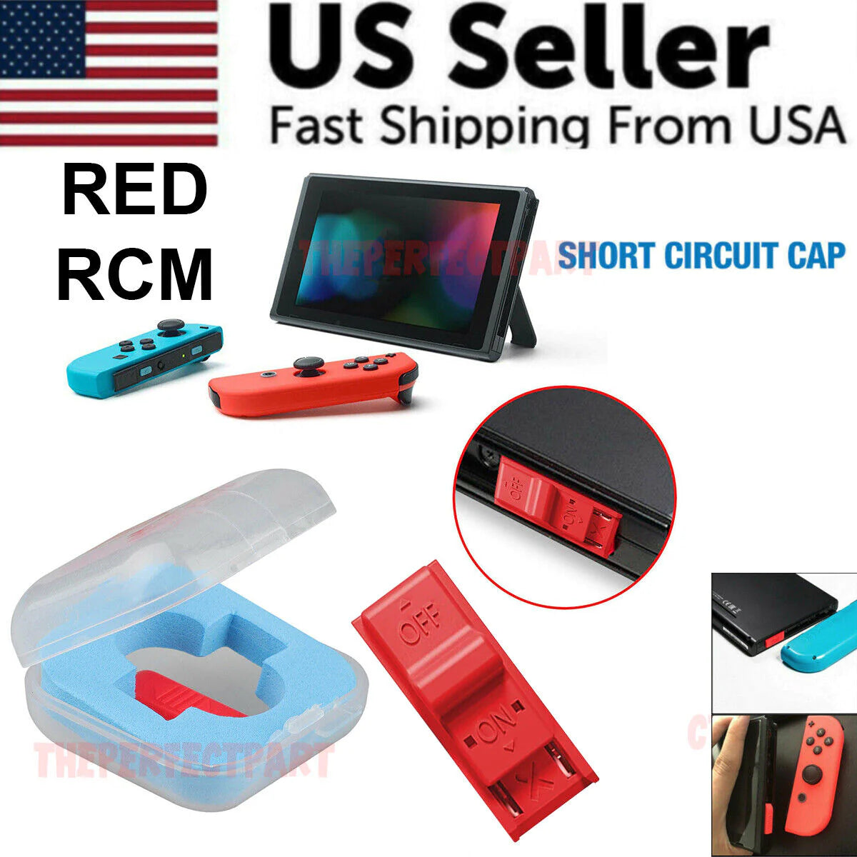 RED RCM Tool Clip Short Circuit Jig for Nintendo Switch Loader Recovery Mode NEW