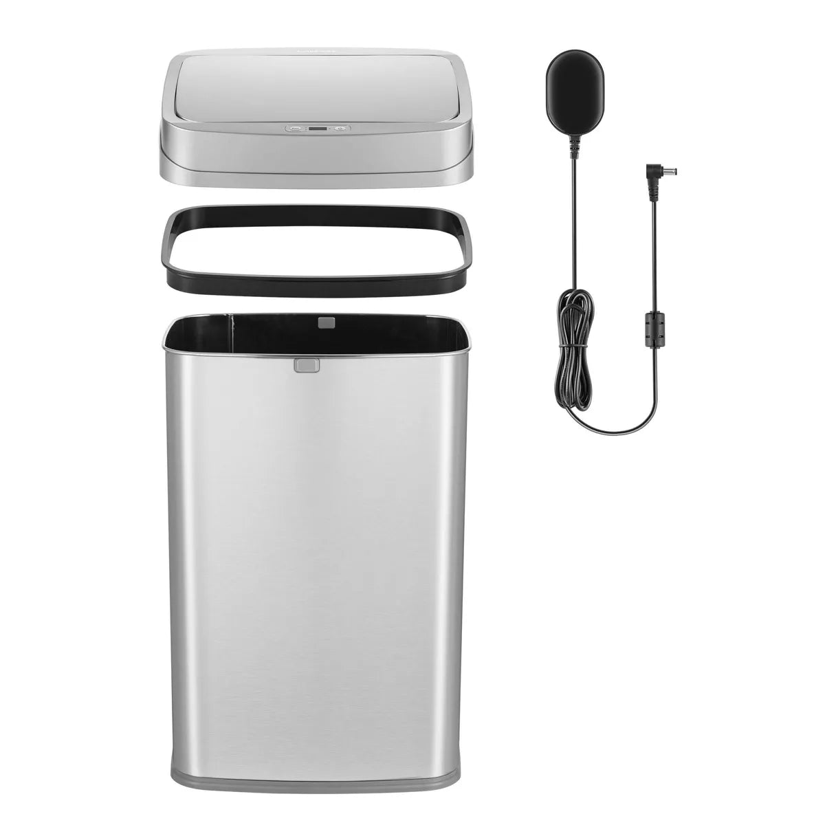 Touchless Infrared Motion Sensor Rectangular Trash Can Featuring Odor Neutralizing Technology