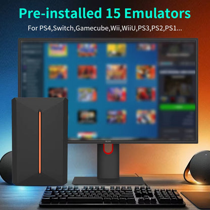 Launchbox OS 500GB Portable Gaming HDD Retro Game Console with 3700+PC/3D Games for Ps4/Ps3/Ps2/Ps1/Wii/Wiiu for Wins Pc/Laptop