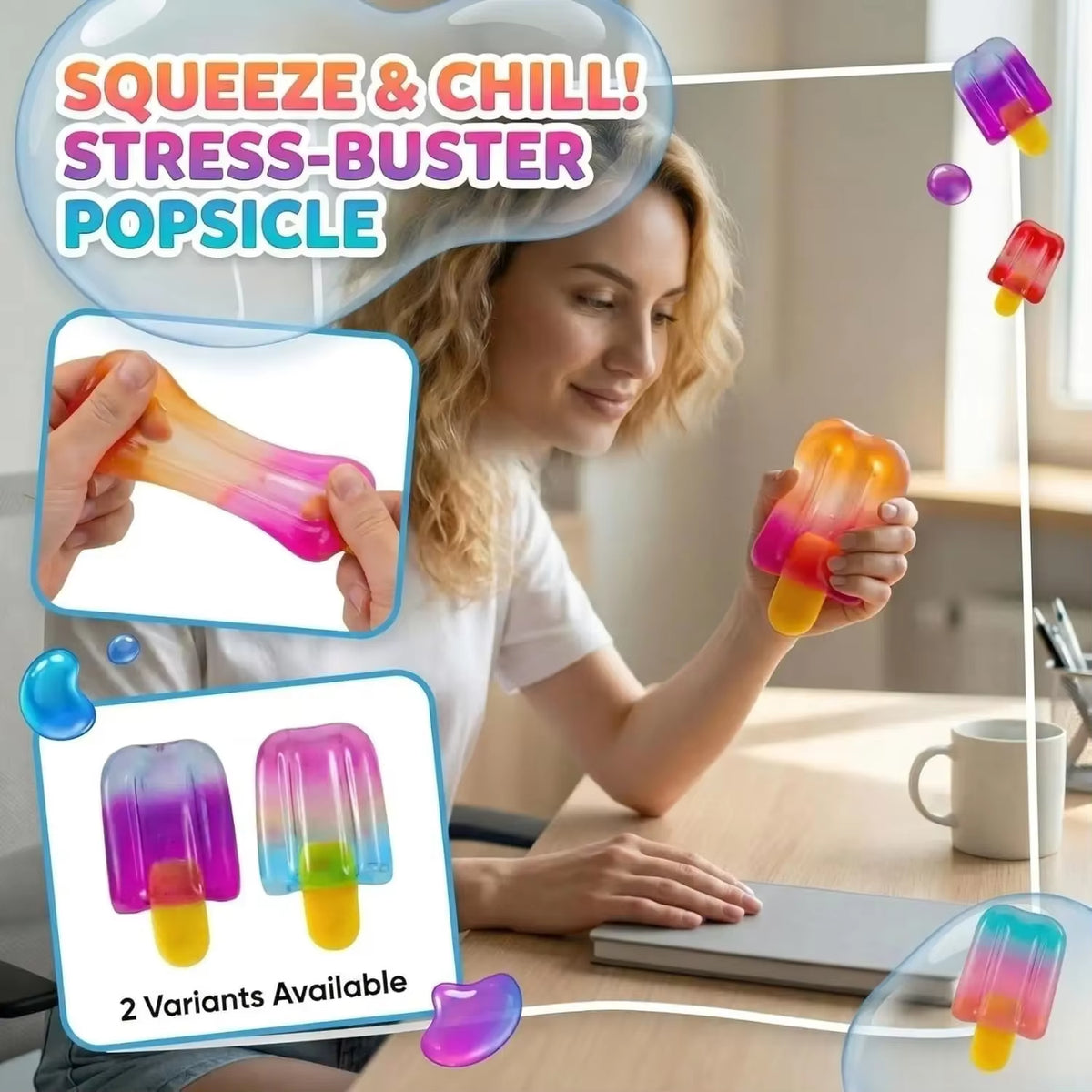 Ice Cream-Themed Slow Rebound Fidget Toys for Stress Relief and Sensory Stimulation - Ideal for Birthdays and Party Favors