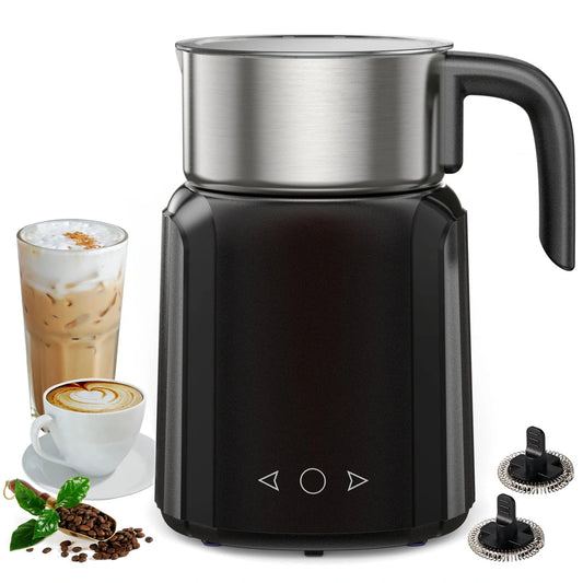  Electric Milk Frother and Steamer, 9 Functions for Milk Foam Hot and Cold, Hot Chocolate Maker, Milk Warmer for Coffee Latte Cappuccino Macchiato, Food Grade Stainless Steel Detachable Milk Heater