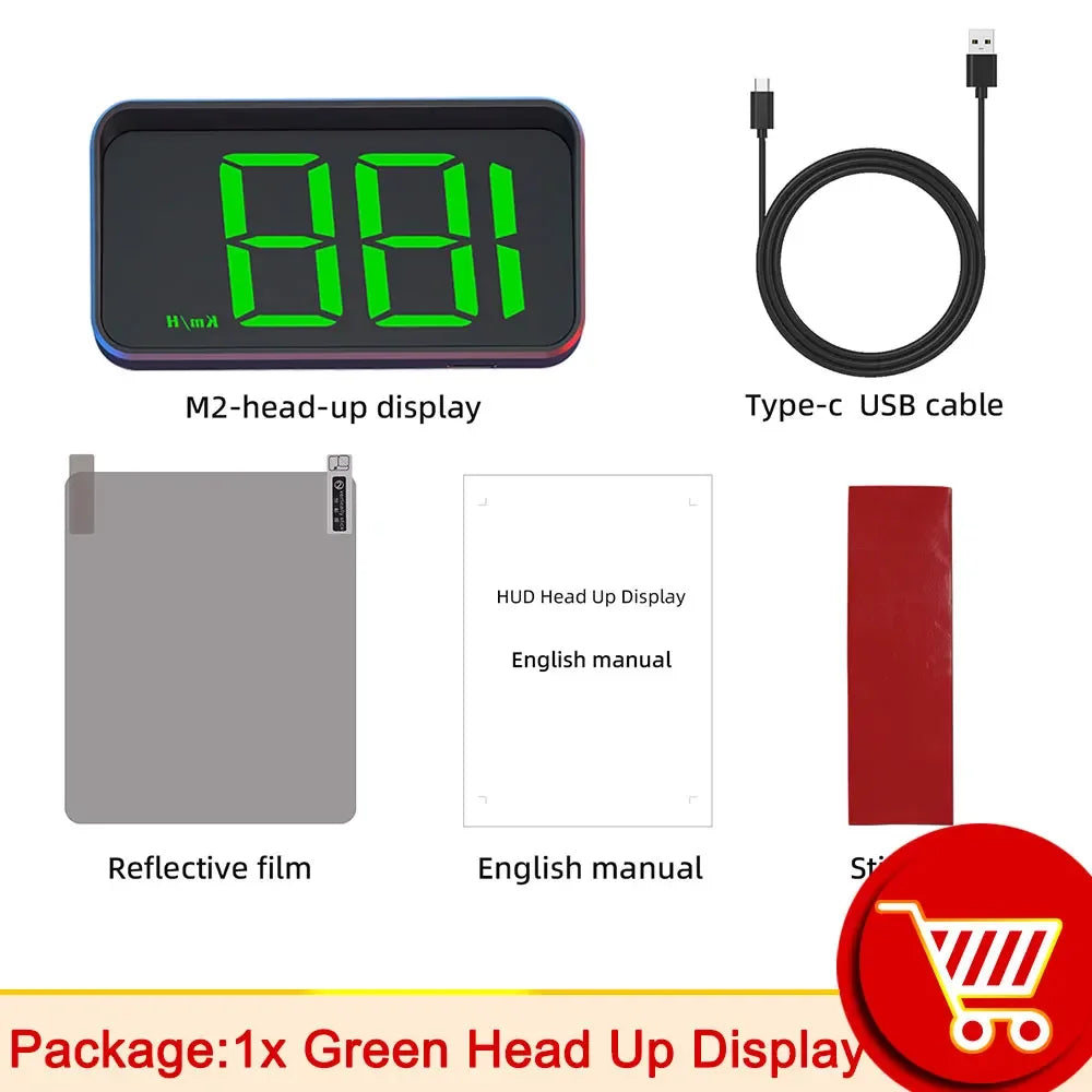 Head up Display M2 GPS HUD Car Universal Speedometer KMH USB Cable Plug & Play GPS & Beidou Dual Satellite System
