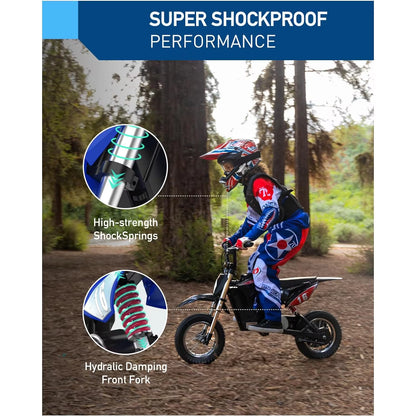Hiboy 36V 300W Electric Motorcycle - Maximum Speed of 15.5 MPH and 13.7 Miles Range, 3-Speed Modes Electric Dirt Bike for Children Ages 3-10