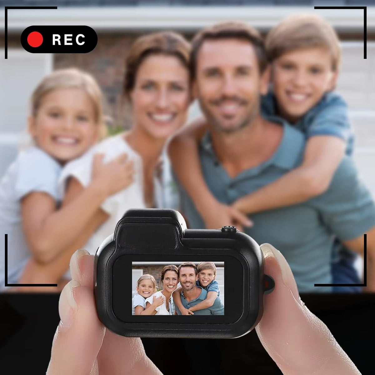 Mini Keychain Retro Digital Camera with 8GB Card, 1080P Resolution, 6 Filters, and 0.96'' HD Display