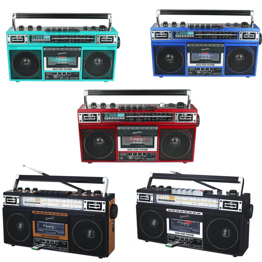 Supersonic 4 Band Bluetooth Radio & Cassette Player + Cassette to Mp3 Converter