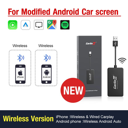 Carlinkit USB Wired/Wireless Carplay Dongle Wired/Wireless Android Auto AI Box Mirrorlink BT Auto Connect for Android Car Radio