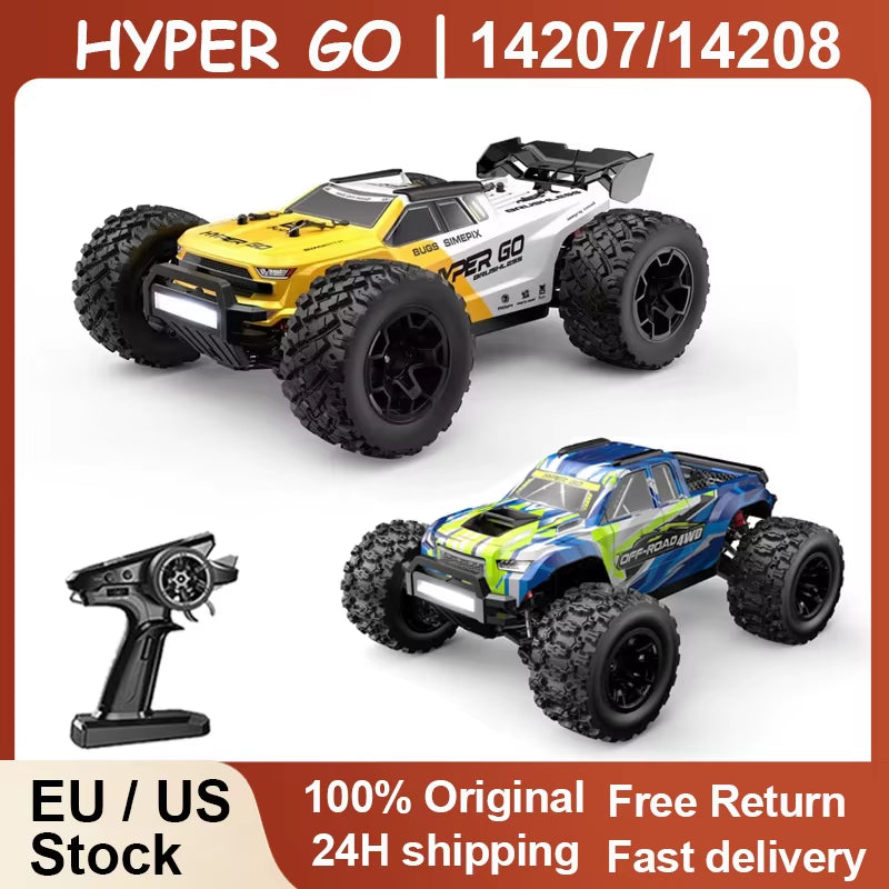 HYPER GO MJX 14207/14208 1/14 Scale Brushless 4WD Off-Road RC Car with 2.4G Remote Control - High-Speed Performance (41-53 Km/H)
