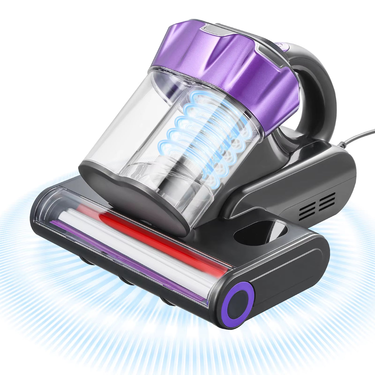 Succebuy Handheld Mattress Vacuum Cleaner with 18Kpa Suction Power, Dual Dust Bin, HEPA Filter, and Heating Ultrasound for Beds and Sofas