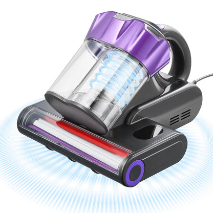 Succebuy Handheld Mattress Vacuum Cleaner with 18Kpa Suction Power, Dual Dust Bin, HEPA Filter, and Heating Ultrasound for Beds and Sofas