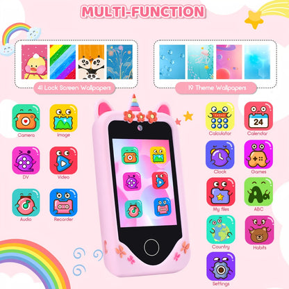 Children's Educational Smartphone Toy with Touchscreen HD Dual Camera and 32GB SD Card - Ideal Travel Companion and Birthday Gift