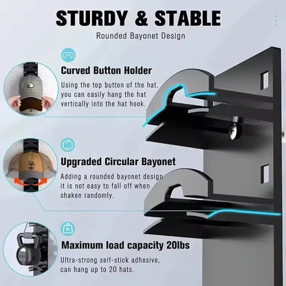 Space-Saving Plastic Hat Rack Organizer for Closet and Entryway Storage - 1 Piece