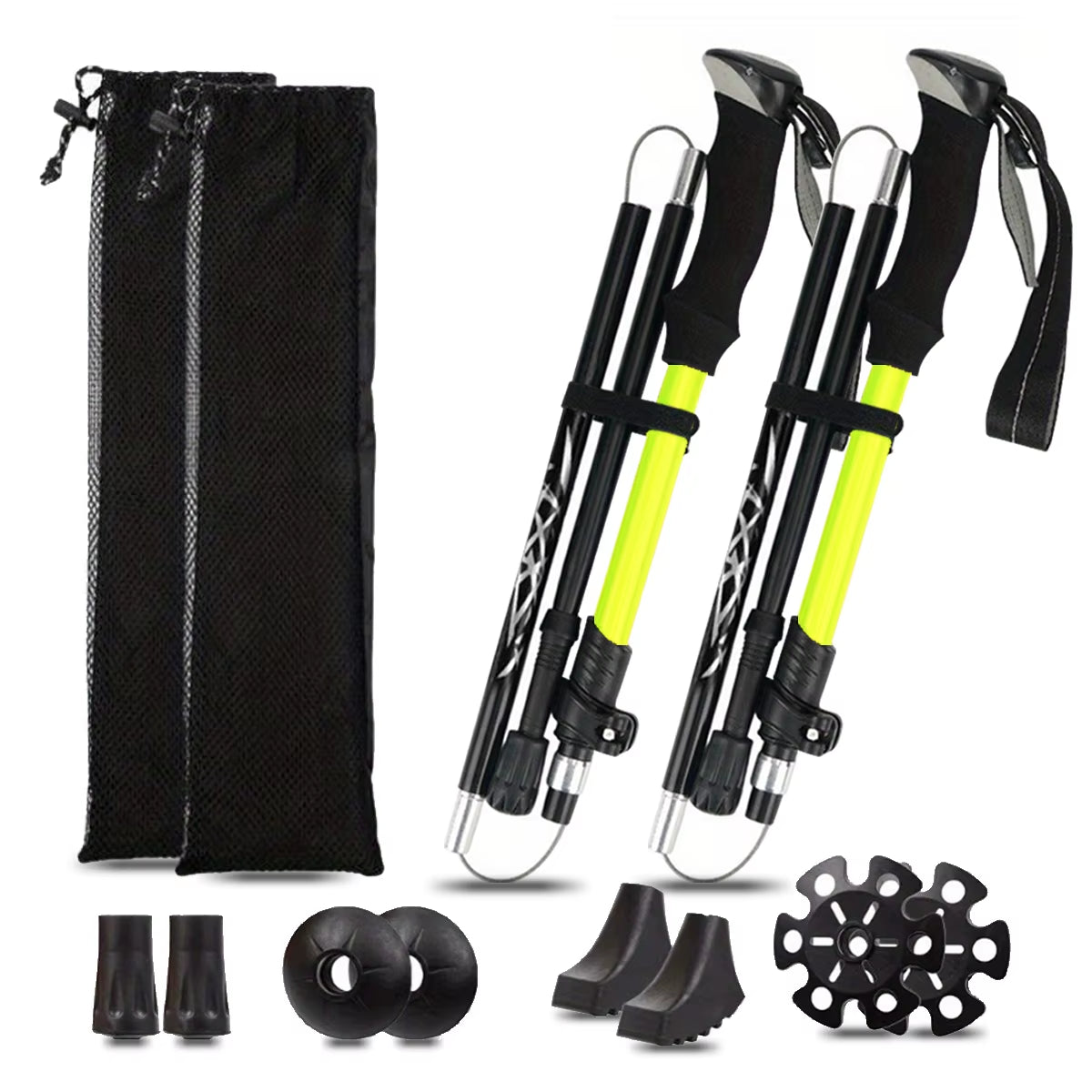 Ultralight Aluminum Alloy 5-Section Folding Trekking Pole for Hiking, Mountaineering, and Walking - Sturdy and Durable Design