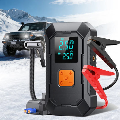 Portable Multi-Function Car Jump Starter and Air Compressor with Power Bank