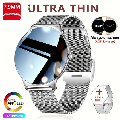 New Ultra Thin Smart Watch Women Screen Always Display Time Sports Bracelet Bluetooth Call Fashion Smartwatch