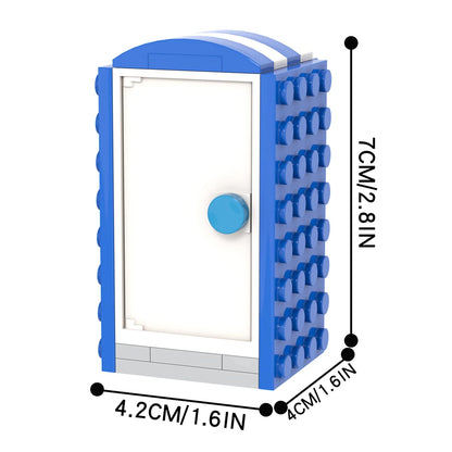 MOC4074 City Series 36Pcs MOC Scenes Portable Toilet Street View Decoration DIY Building Blocks Education Kids Toys for Children